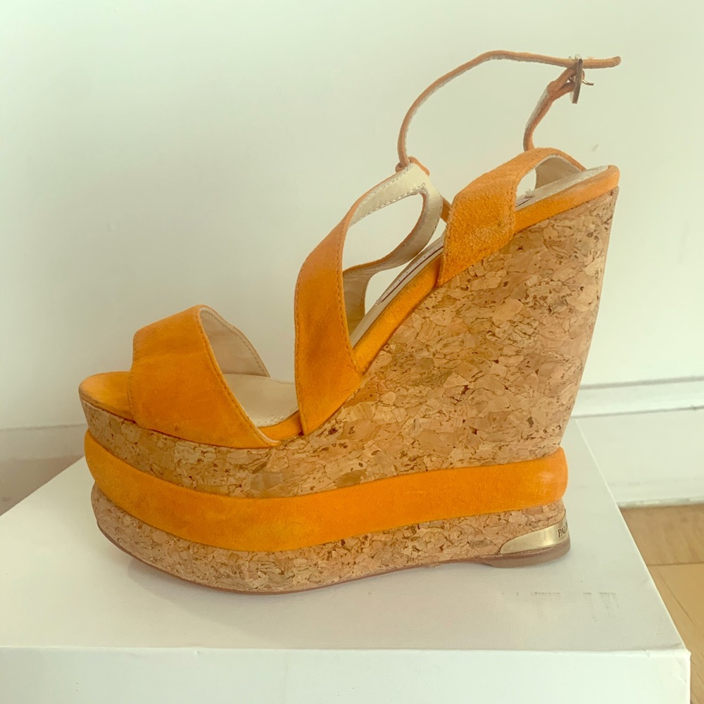 Paloma Barcelo Suede Platform Sandals (size 38)